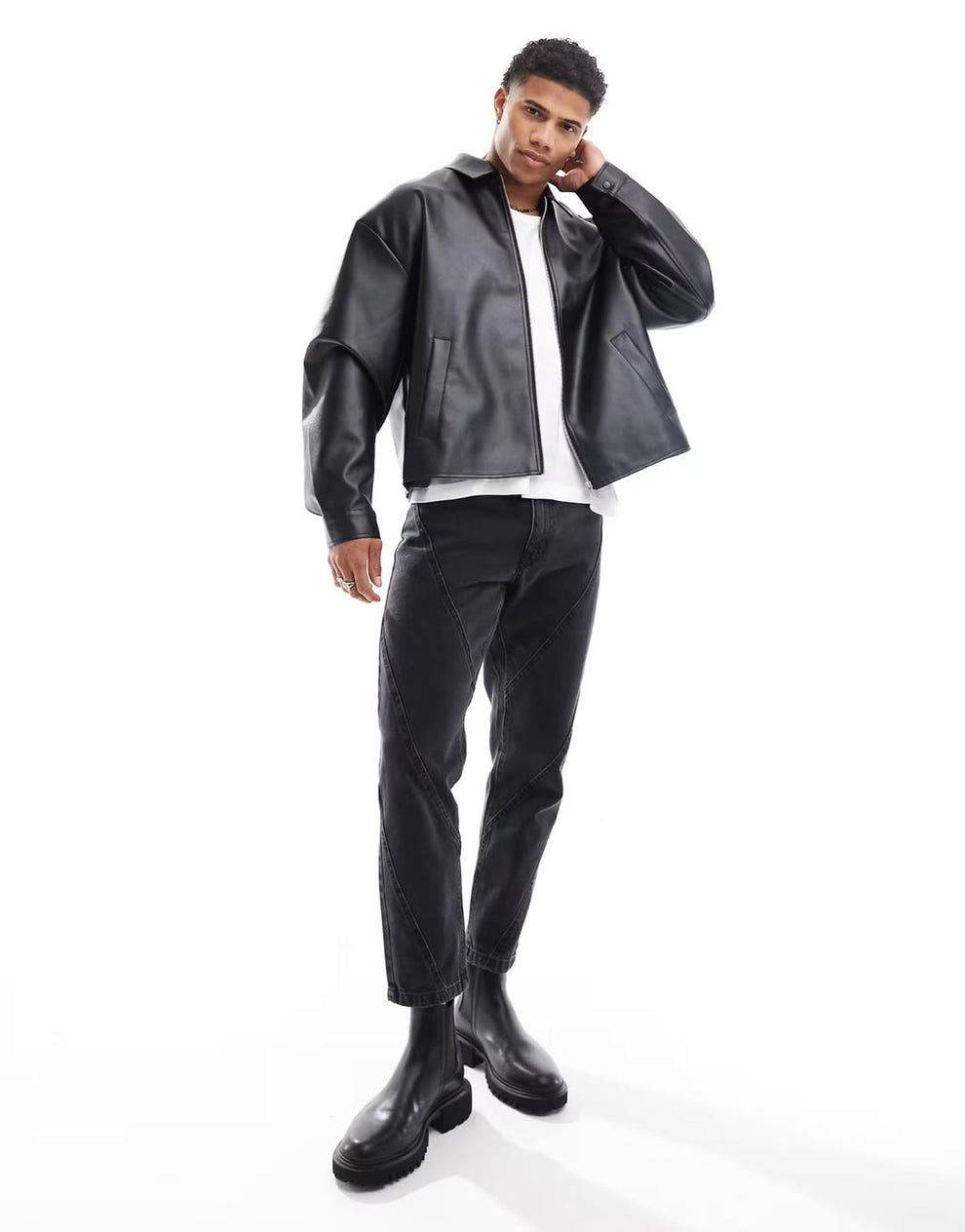 Urbon Cloth Classic Rider Synthetic-Leather Jacket..