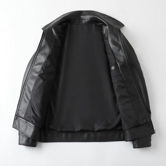 Men’s Lightweight Faux Leather Biker Jacket – Streetwear Edition