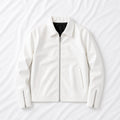 Urban Rebel Boxy Cropped Leather Jacket | Premium Unisex Streetwear (WHITE)