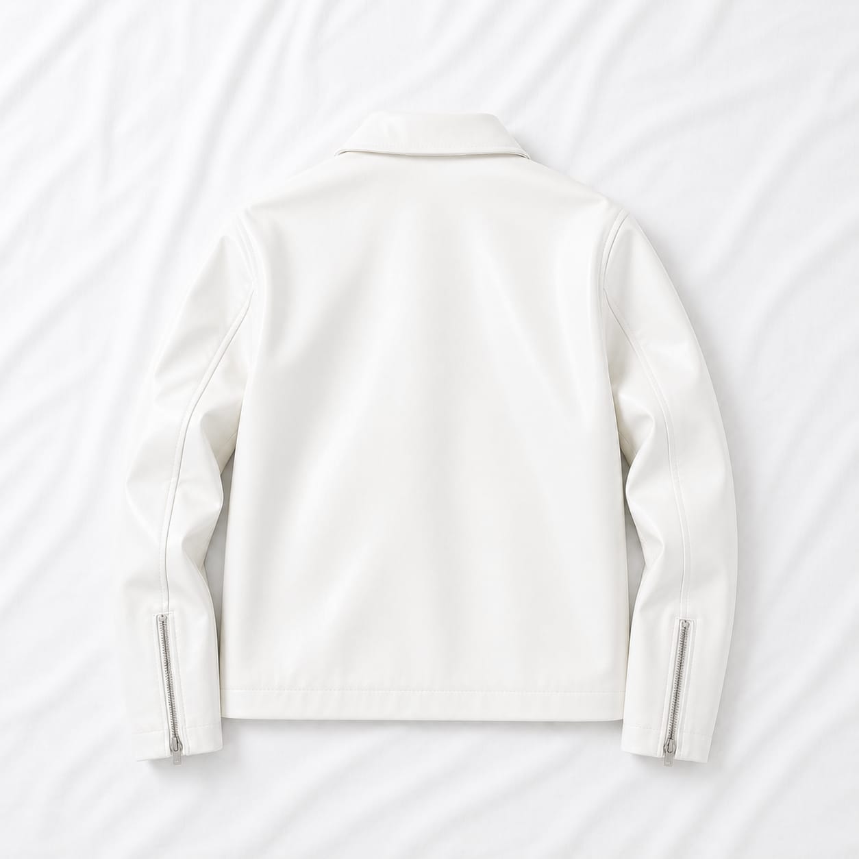 Urban Rebel Boxy Cropped Leather Jacket | Premium Unisex Streetwear (WHITE)