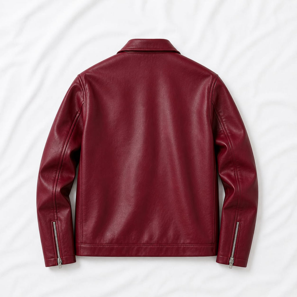 URBON Crimson Edge Leather Jacket(Burgundy)