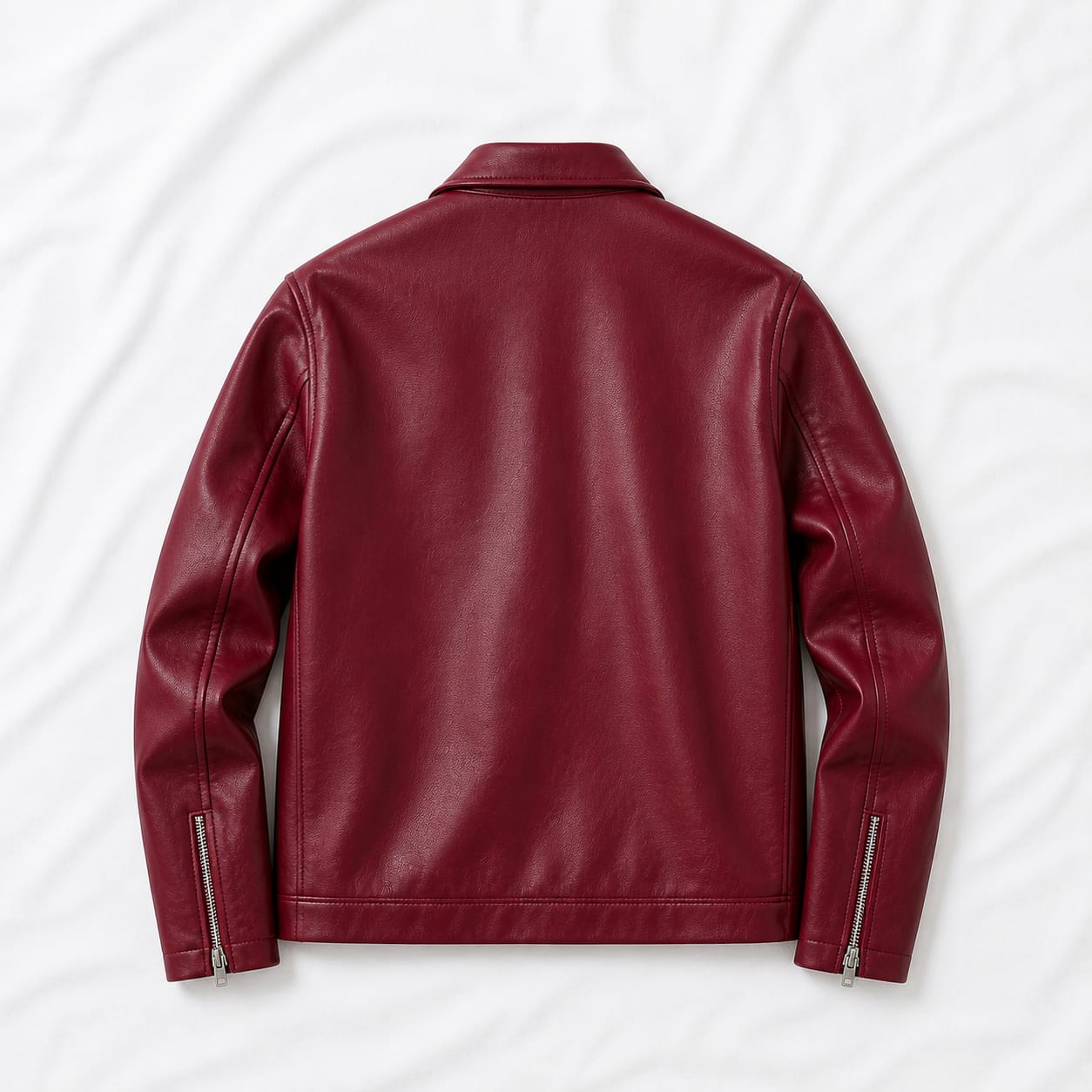 URBON Crimson Edge Leather Jacket(Burgundy)